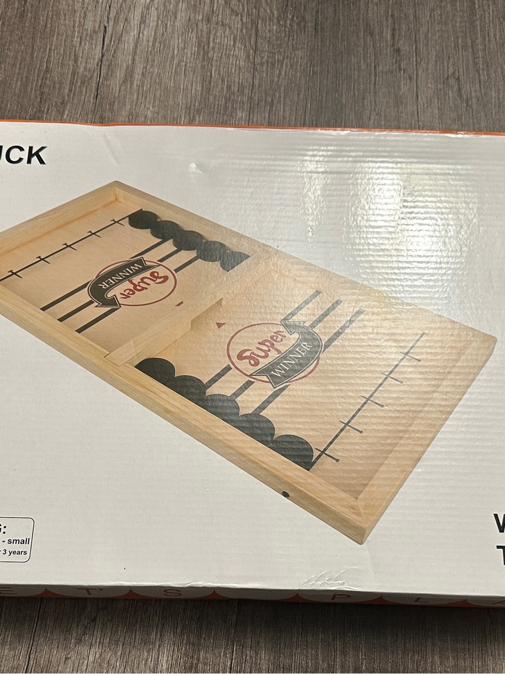 Wooden 'Super Winner' Tabletop Shuffleboard - Natural Wood